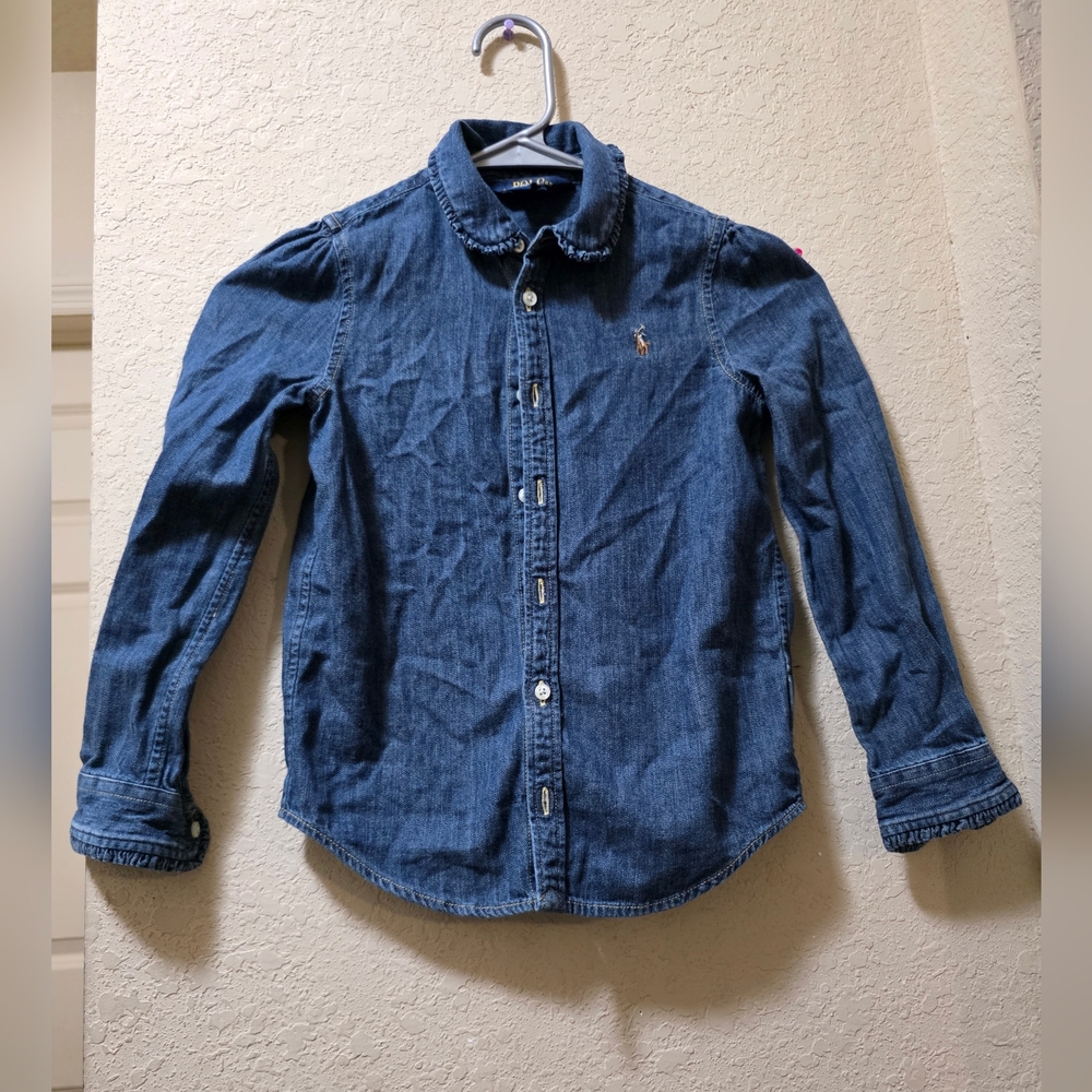 Polo by Ralph Lauren Kids Blue Denim Button Down Shirt